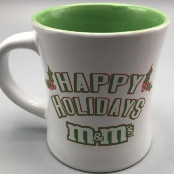 M&M Red & Green M & M 2008 Coffee Mugs His and Hers Set Vintage NEW - Picture 5 of 7